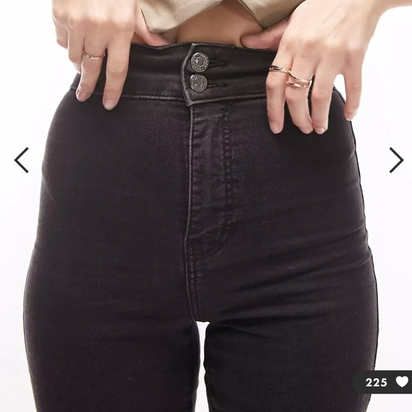 Topshop Joni flare jeans in washed black - Picture 7 of 9